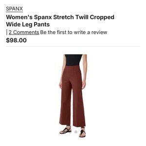 SPANX Women's Wide Leg Pants - Brown cropped Large
